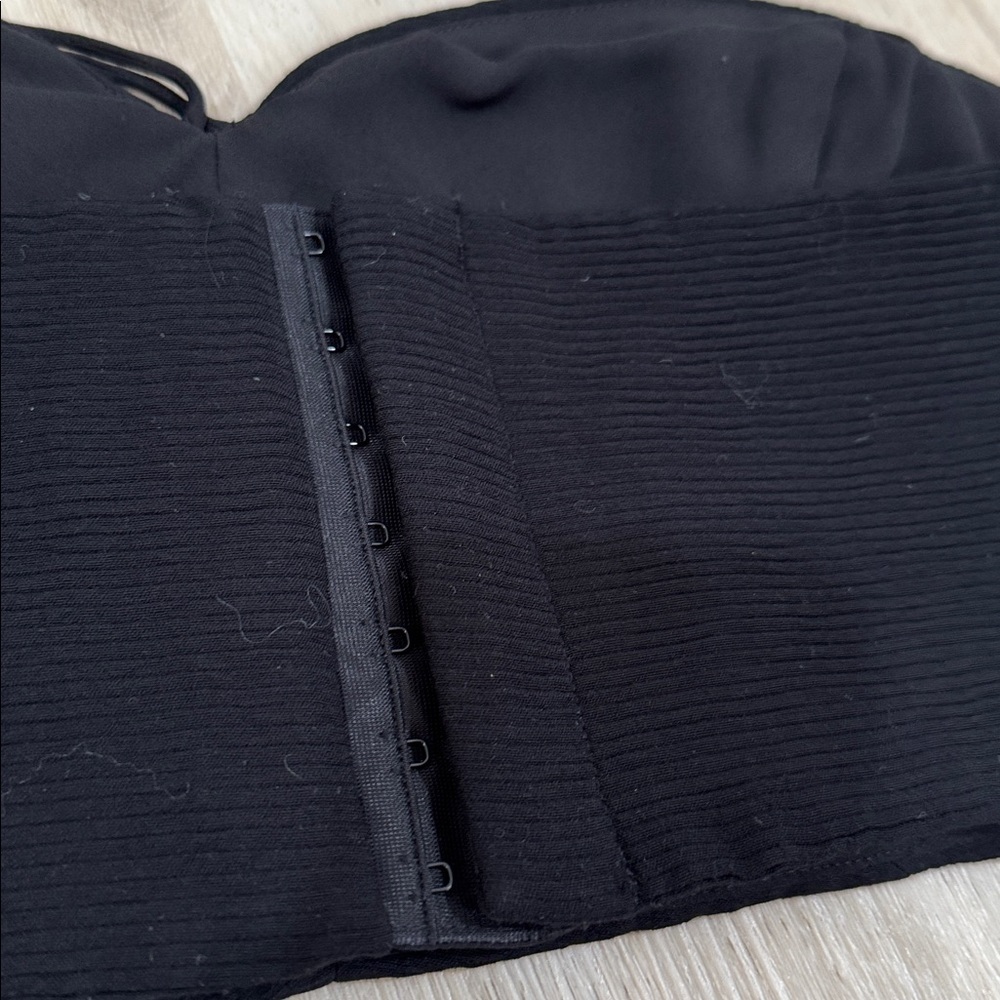 NWT Staud Kyra black cropped ottoman halter top - Picture 5 of 6